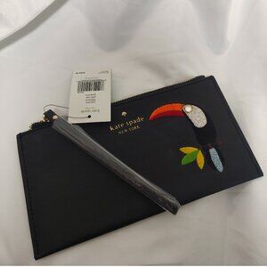 kate spade bird embroidered wallet phone bag clutch